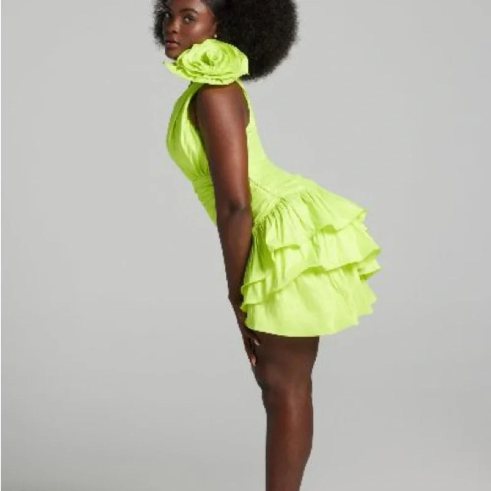 NWT Lord & Taylor Gabrielle Union Asymmetric Bare Shoulder Rosette Dress… - Picture 5 of 6